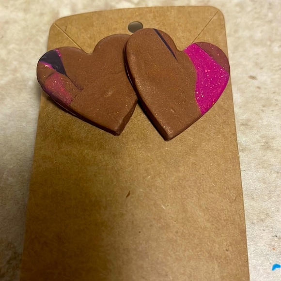 Polymer Clay Earrings “Chocolate Swirl” - Picture 1 of 1